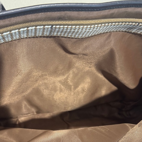 Ralph Lauren Plaid Tote Bag with Suede Sides, Bottom & Leather Handles - Picture 3 of 6